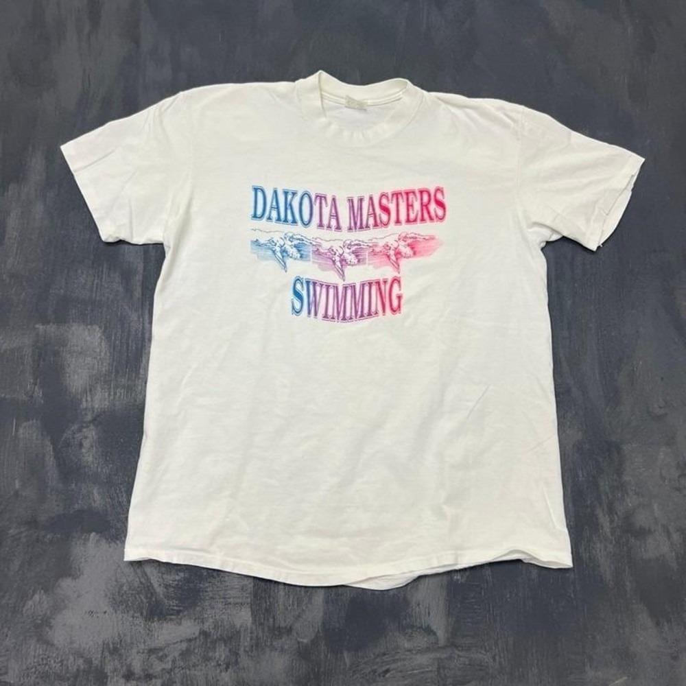 Vintage Dakota Masters Swimming Shirt Mens XL‎ White 1980s